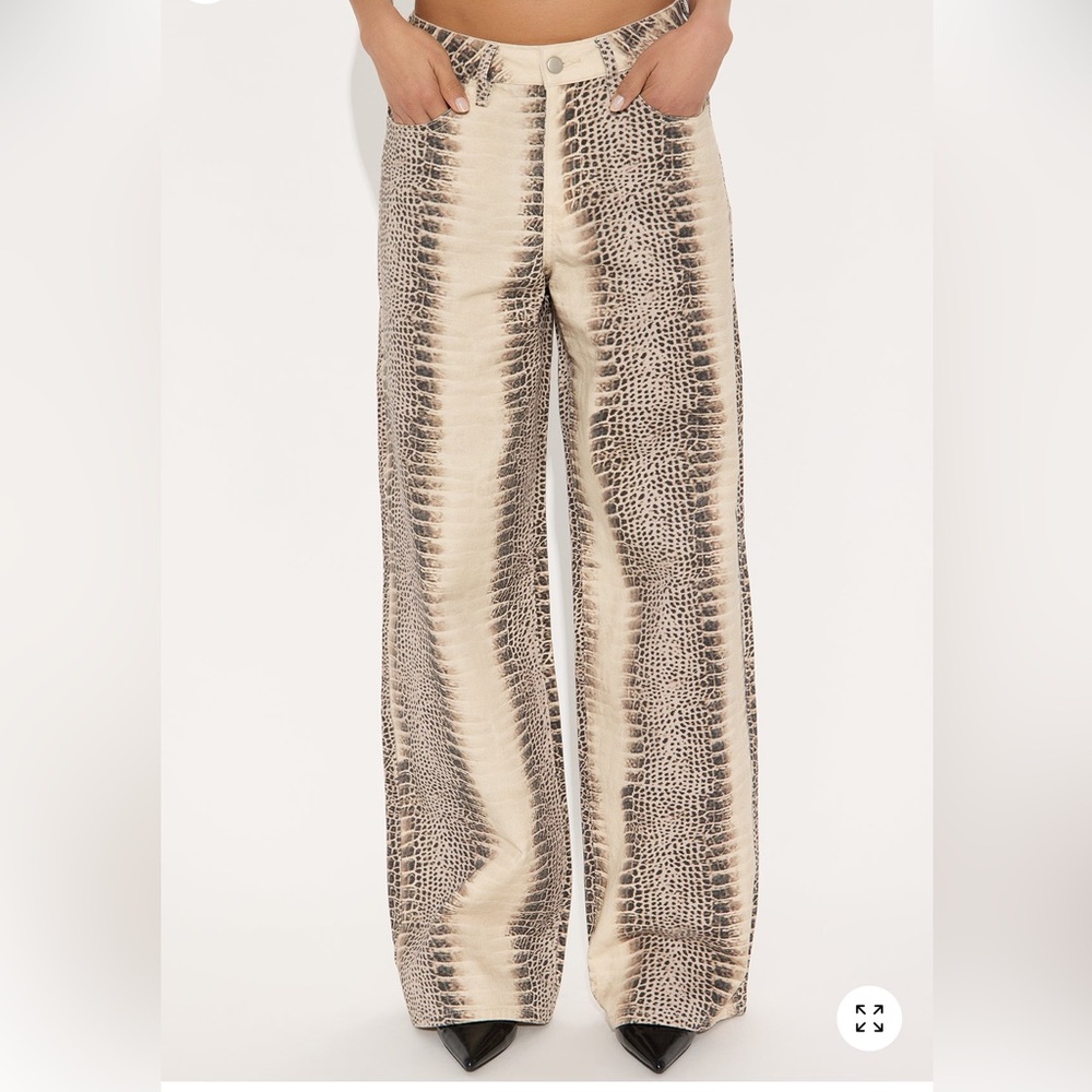 Snake print jeans